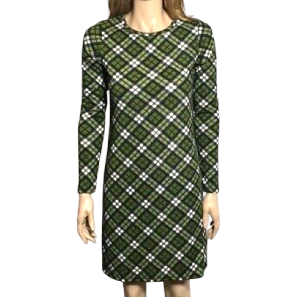 Michael Michael Kors Women's‎ Plaid T-Shirt Dress Evergreen Plaid HOLIDAY 1X